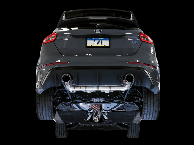 AWE Tuning Ford Focus RS Track Edition Cat-Back Exhaust - Diamond Black Tips