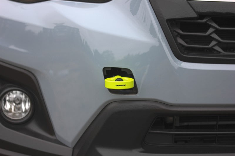 PERRIN 22-26 Subaru WRX / 18-23 Crosstrek / 20-25 OBXT Tow Hook Kit (Front) - Neon Yellow