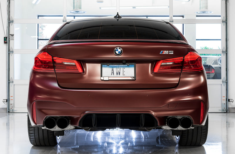 AWE Tuning 18-19 BMW M5 (F90) 4.4T AWD Cat-Back Exhaust - Track Edition (Diamond Black Tips)