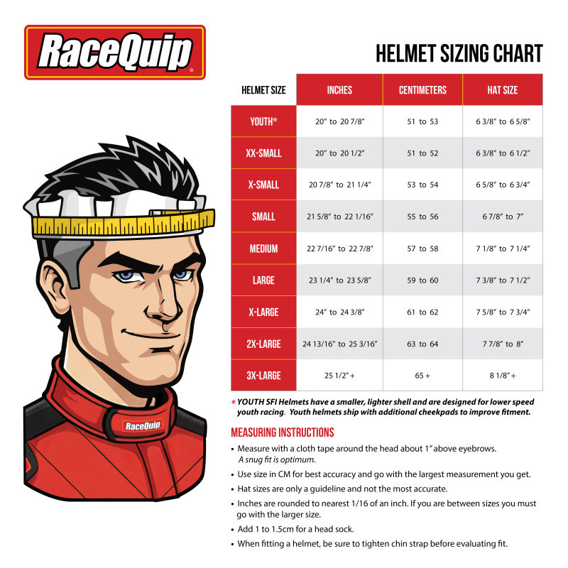 RaceQuip OF25 SA2025 WH XXL HELMET