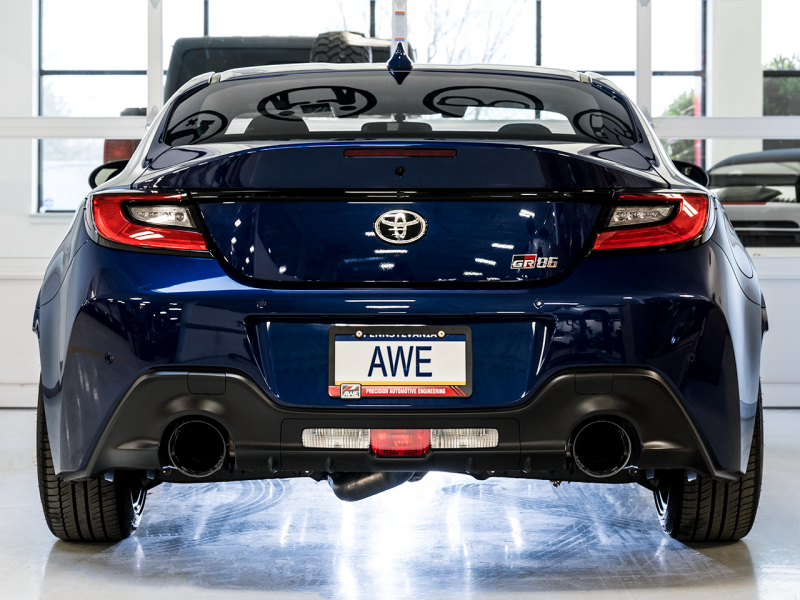 AWE Tuning Subaru BRZ/ Toyota GR86/ Toyota 86 Touring Edition Cat-Back Exhaust- Diamond Black Tips