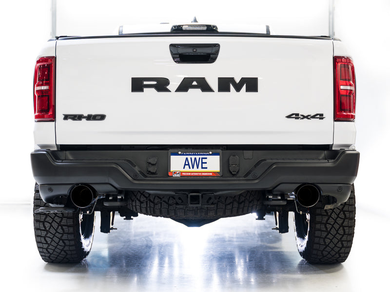 AWE Tuning 2025+ RAM 1500 RHO 3.0 I6 TT 0FG Dual Rear Exit Cat-Back Exhaust - Diamond Black Tips