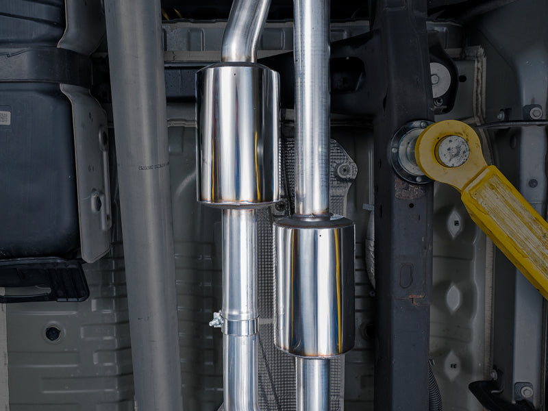 AWE Tuning 4th Gen GM 1500 6.2L 0FG Cat-Back Split Rear Exit (w/ Bumper Cutouts) - Quad Chrome Tips
