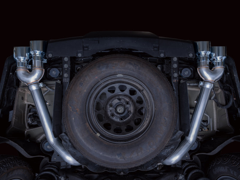 AWE Tuning 2021+ GMC Tahoe/Yukon 5.3L 0FG Split Rear Exit Catback Exhaust - Quad Chrome Silver Tips