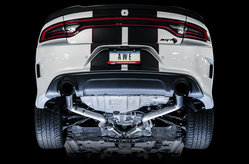 AWE Tuning 2017+ Dodge Charger 5.7L Track Edition Exhaust - Diamond Black Tips