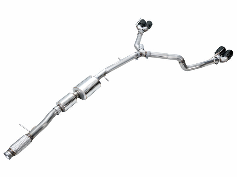 AWE Tuning 2021+ GMC Tahoe/Yukon 5.3L 0FG Split Rear Exit Catback Exhaust - Quad Diamond Blk Tips