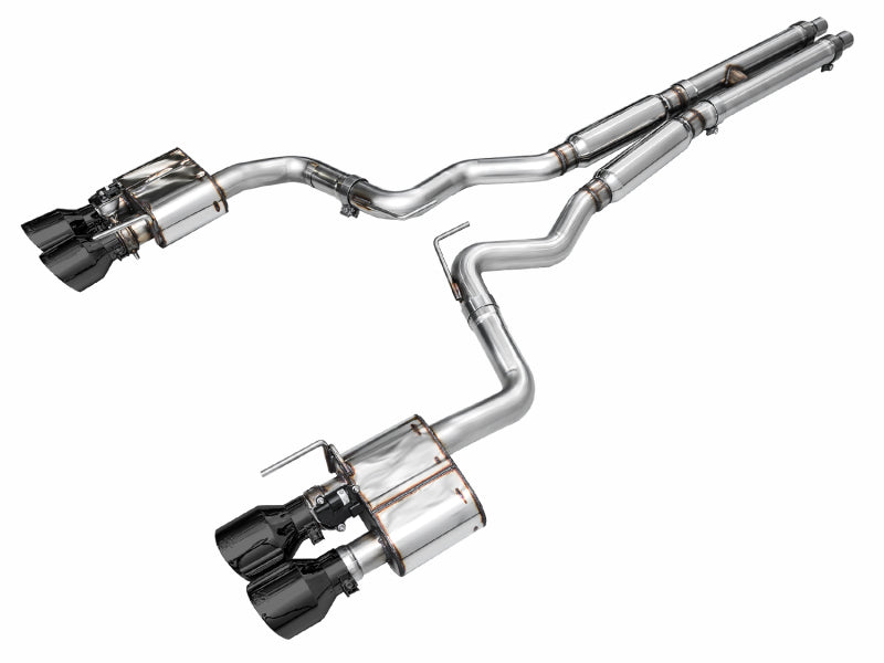 AWE 2024 Ford Mustang Dark Horse S650 RWD SwitchPath Cat-Back Exhaust w/ Quad Diamond Black Tips
