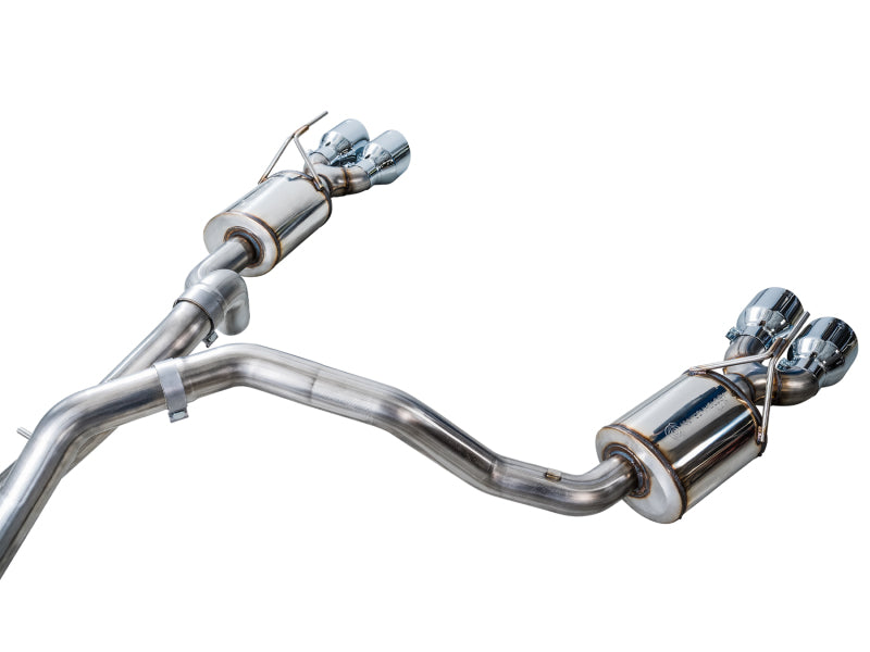 AWE Tuning 2021+ Cadillac Escalade 6.2L 0FG Dual Exit Exhaust System w/ 5in Chrome Silver Tips