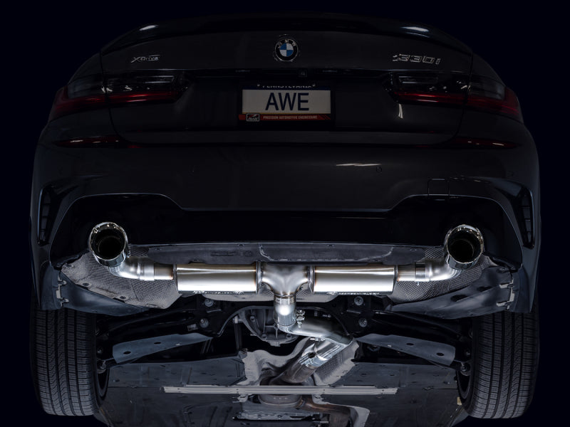 AWE Tuning 19-23 BMW 330i / 21-23 BMW 430i Base G2X Touring Axle-Back Exhaust - Chrome Silver