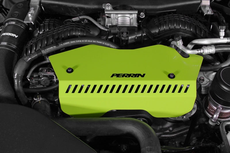 PERRIN 22-26 Subaru WRX Pulley Cover - Neon Yellow (TALL - For Use w/o PERRIN AOS)