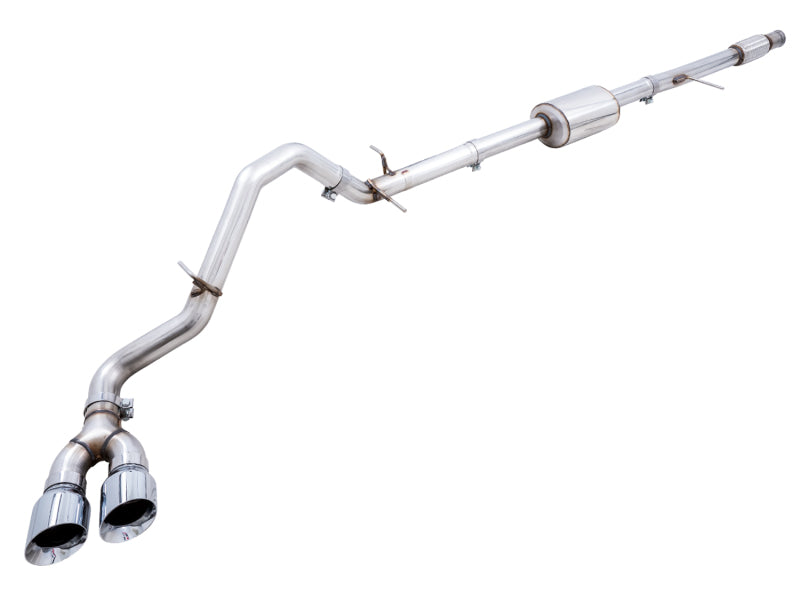 AWE Tuning 4th Gen GM 1500 5.3L 0FG Cat-Back Dual Side Exit (Flat Bumper) - Chrome Tips