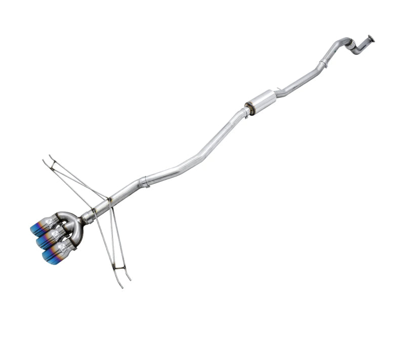 AWE 17-20 Honda Civic Si Track Edition Triple Vapor Blue Exhaust w/ Front Pipe