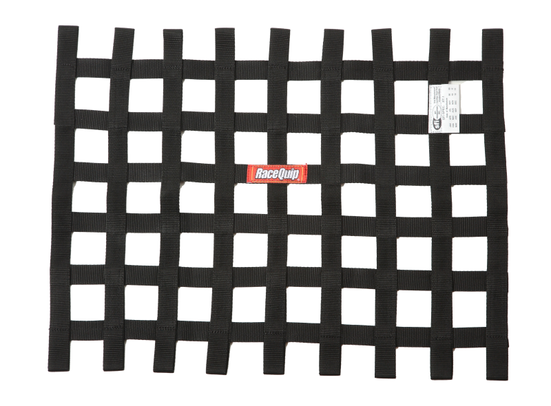 RaceQuip Black 18in H x 24W SFI Ribbon Window Net