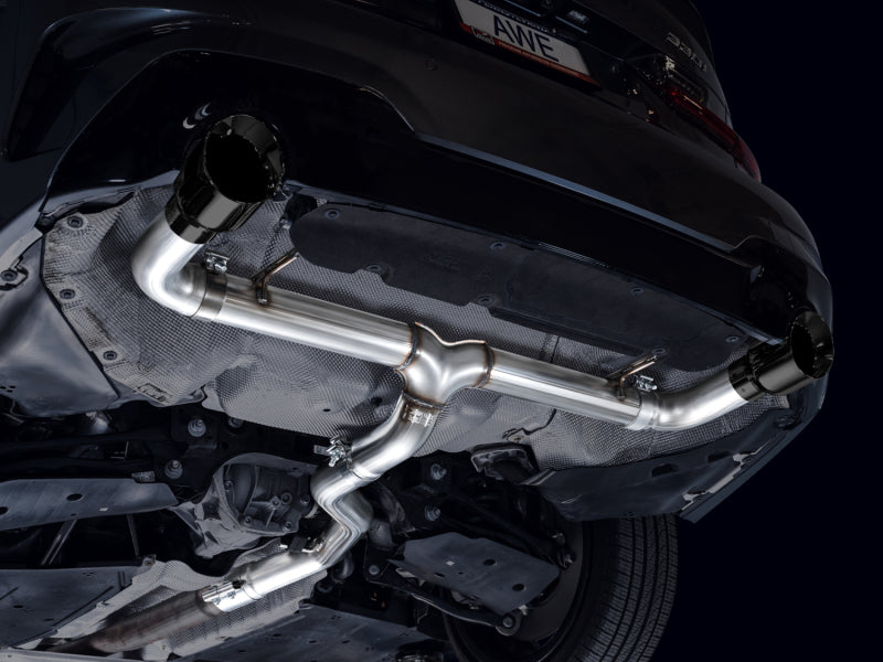 AWE Tuning 19-23 BMW 330i / 21-23 BMW 430i Base G2X Track Edition Axle-Back Exhaust - Diamond Black
