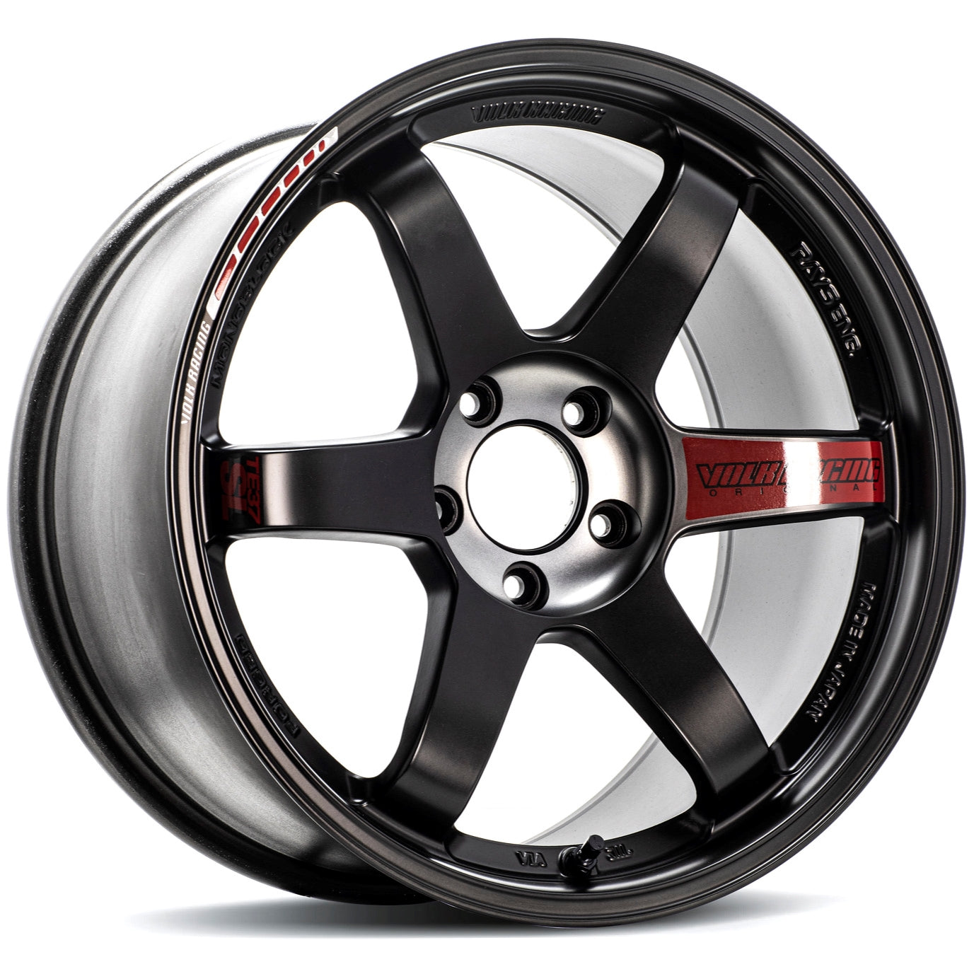 VOLK RACING TE37SL BLK EDT III 18x10.0 5-114.3 +39ET (PRESSED BLACK / RIM REDOT) (PR)