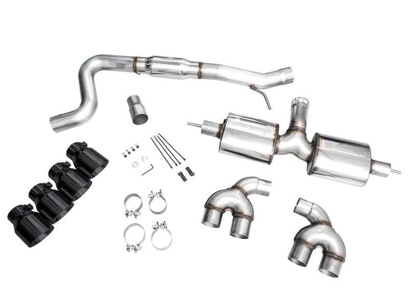 AWE Tuning MK8 Volkswagen Golf R 3in Touring Edition Quad Exhaust - Diamond Black Tips