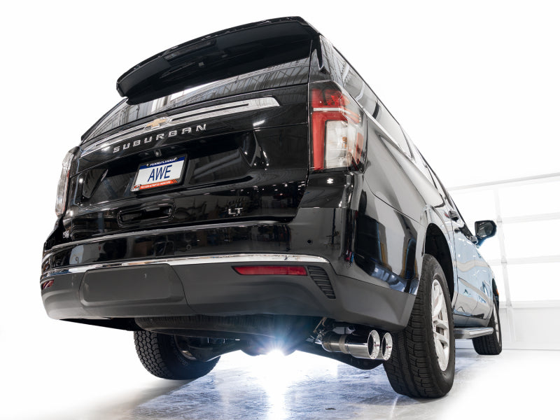 AWE Tuning 2021+ GMC Suburban/Yukon XL 5.3L 0FG Side Exit Catback Exhaust - Chrome Silver Tips