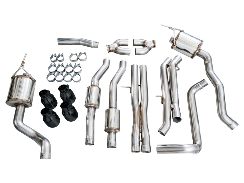 AWE Tuning 2021+ Cadillac Escalade 6.2L ESV 0FG Dual Exit Exhaust System w/ 5in Diamond Blk Tips