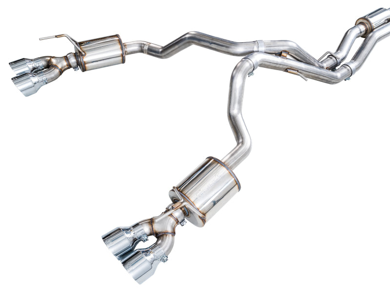 AWE Tuning 2021+ Cadillac Escalade 6.2L ESV 0FG Dual Exit Exhaust System w/ 5in Chrome Silver Tips