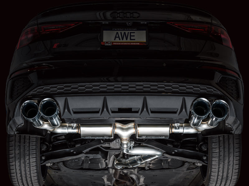 AWE Tuning 22-24 Audi 8Y S3 Touring Edition Exhaust - Chrome Silver Tips