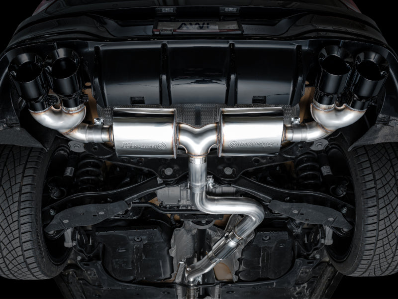 AWE Tuning MK8 Volkswagen Golf R 3in Touring Edition Quad Exhaust - Diamond Black Tips