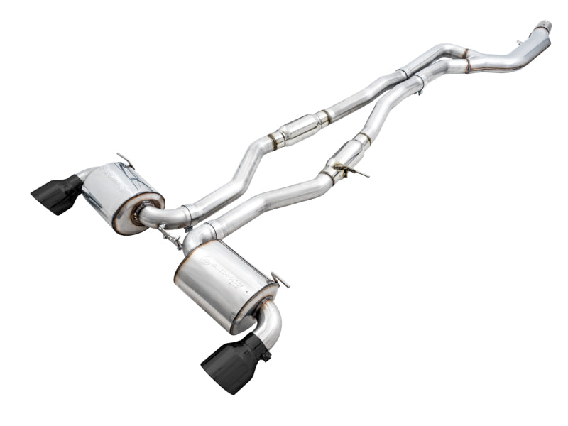 AWE Tuning 2020 Toyota Supra A90 Resonated Touring Edition Exhaust - 5in Diamond Black Tips