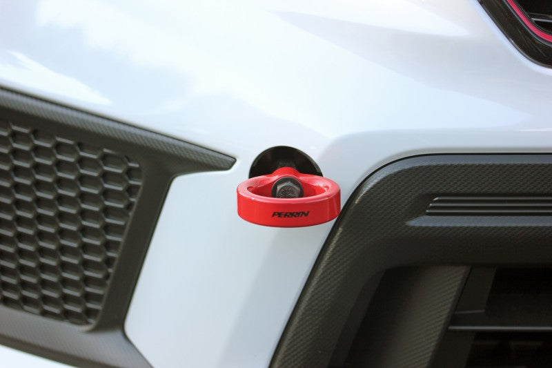 PERRIN 18-21 Subaru WRX & STI / 13-25 BRZ / 17-20 Toyota 86 Tow Hook Kit (Front) - Red