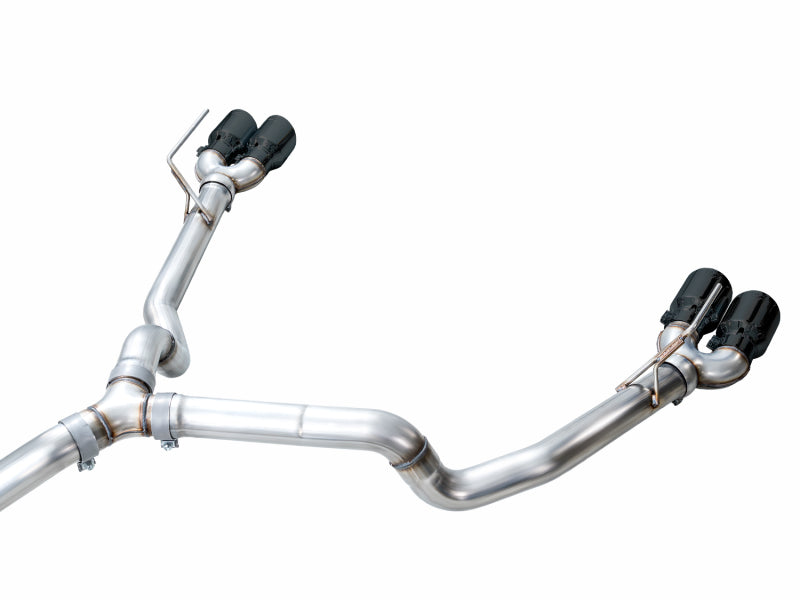 AWE Tuning 2021+ GMC Suburban/Yukon XL 5.3L 0FG Split Rear Exit Catback - Quad Diamond Blk Tips