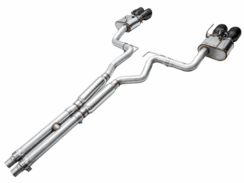AWE 2024 Ford Mustang Dark Horse S650 RWD SwitchPath Cat-Back Exhaust w/ Quad Diamond Black Tips