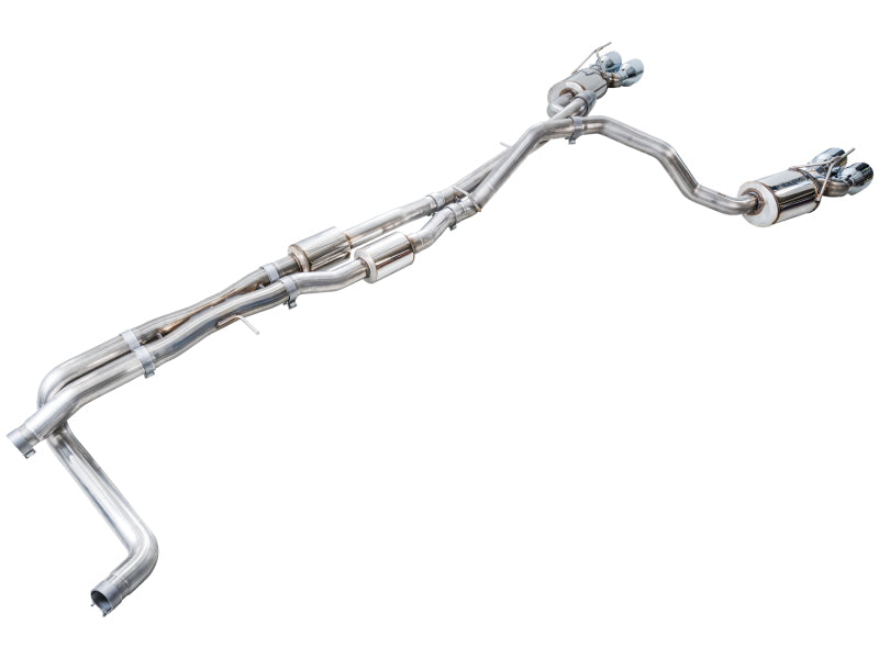 AWE Tuning 2021+ Cadillac Escalade 6.2L 0FG Dual Exit Exhaust System w/ 5in Chrome Silver Tips
