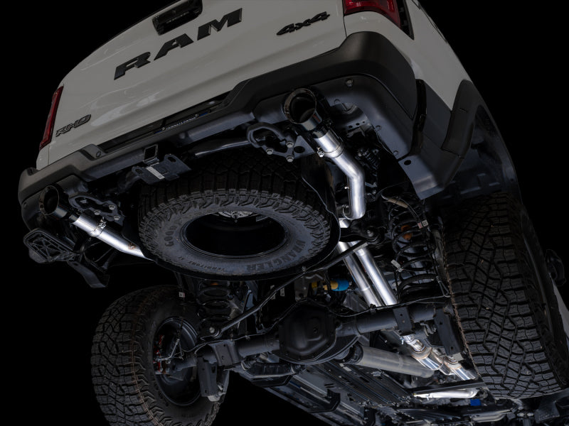 AWE Tuning 2025+ RAM 1500 RHO 3.0 I6 TT 0FG Dual Rear Exit Cat-Back Exhaust - Diamond Black Tips