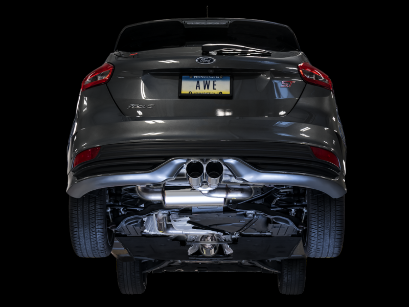 AWE Tuning Ford Focus ST Touring Edition Cat-Back Exhaust - Non-Resonated - Diamond Black Tips