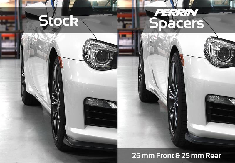 PERRIN 02-14 Subaru WRX / 2004 STI / 13-25 BRZ & Toyota GR86 25mm Wheel Spacers 5x100 56mm CB - Pair