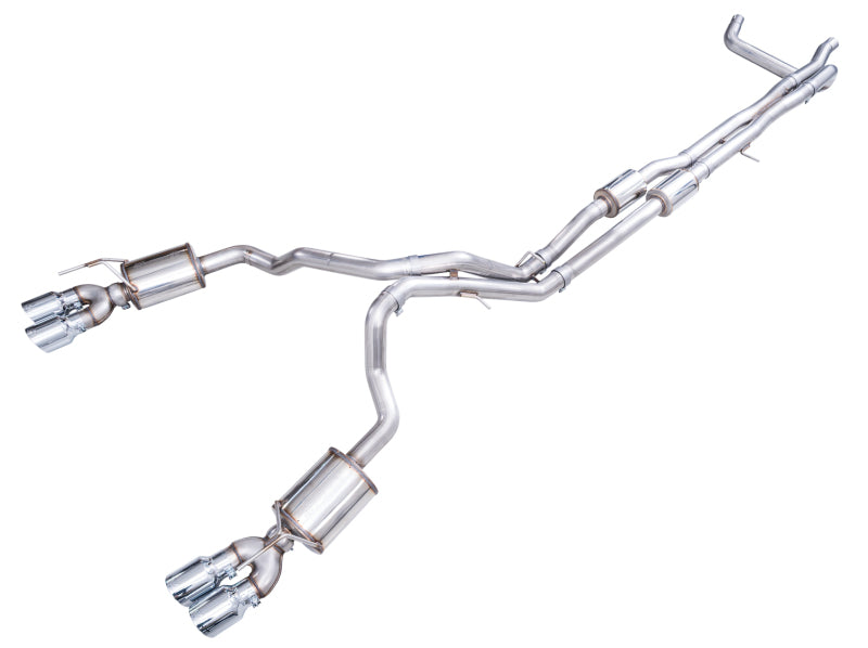 AWE 2021+ Chevy Suburban/GM Yukon XL 6.2L 0FG Edition Cat Back Exhaust - Quad Chrome Silver Tips