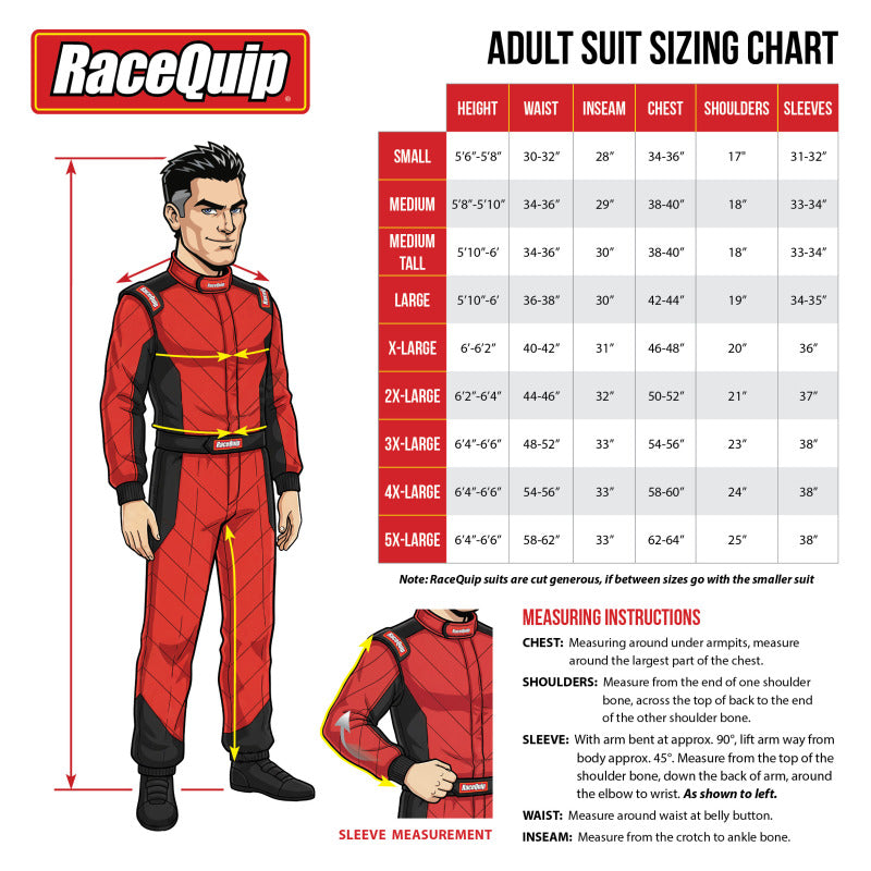 RaceQuip Black SFI-5 Suit - Large