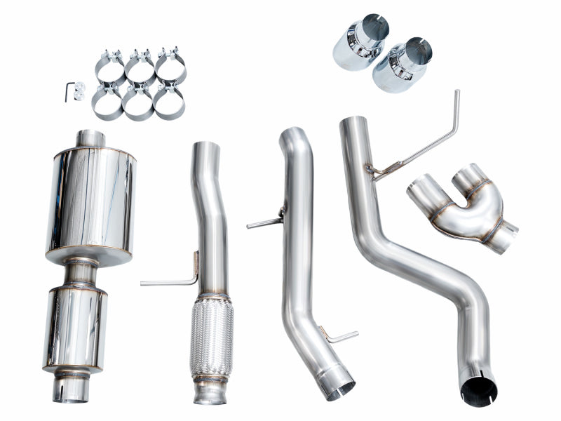 AWE Tuning 2021+ GMC Tahoe/Yukon 5.3L 0FG Side Exit Catback Exhaust - Chrome Silver Tips
