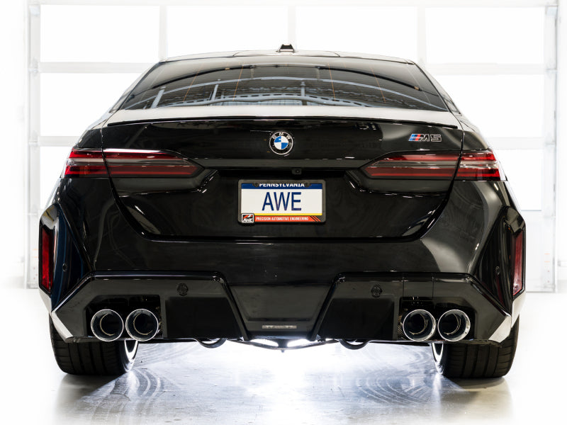 AWE Tuning BMW G90/G99 M5 Track Edition Cat-Back Exhaust - Chrome Silver Tips