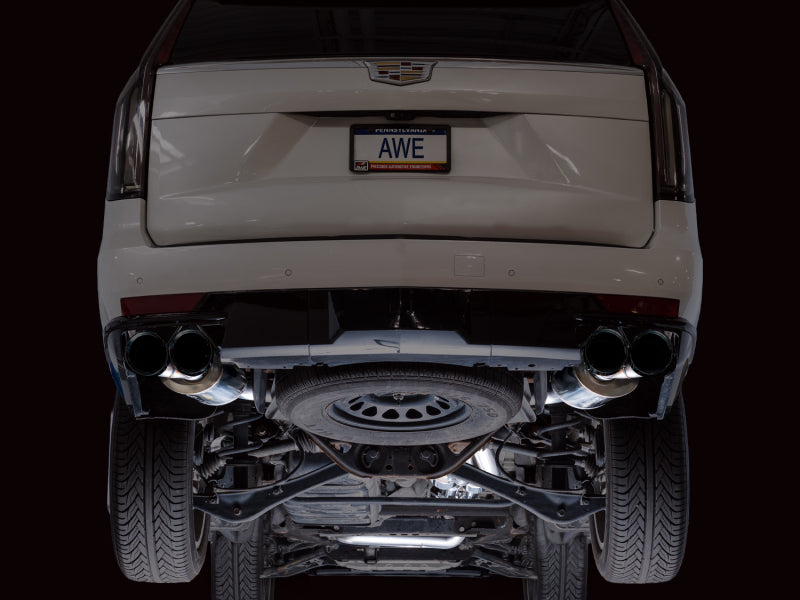 AWE Tuning 2021+ Cadillac Escalade 6.2L ESV 0FG Dual Exit Exhaust System w/ 5in Diamond Blk Tips