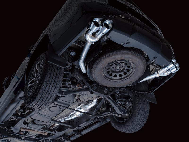AWE Tuning 2021+ GMC Tahoe/Yukon 5.3L 0FG Split Rear Exit Catback Exhaust - Quad Chrome Silver Tips
