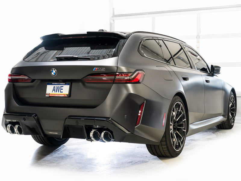 AWE Tuning BMW G90/G99 M5 Track Edition Cat-Back Exhaust - Chrome Silver Tips