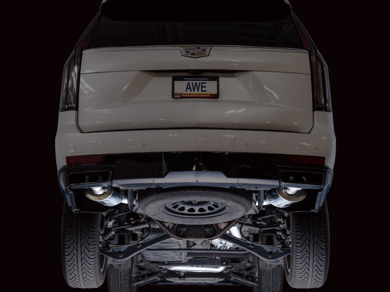 AWE Tuning 2021+ Cadillac Escalade 6.2L ESV 0FG Dual Exit Exhaust System (Reuses OE Tips)