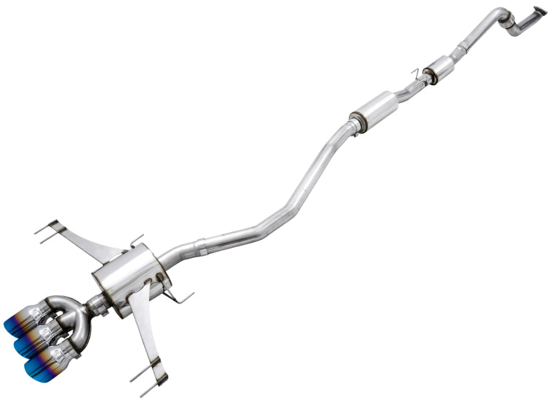 AWE 17-21 Honda Civic Type R Touring Edition Triple Vapor Blue Exhaust
