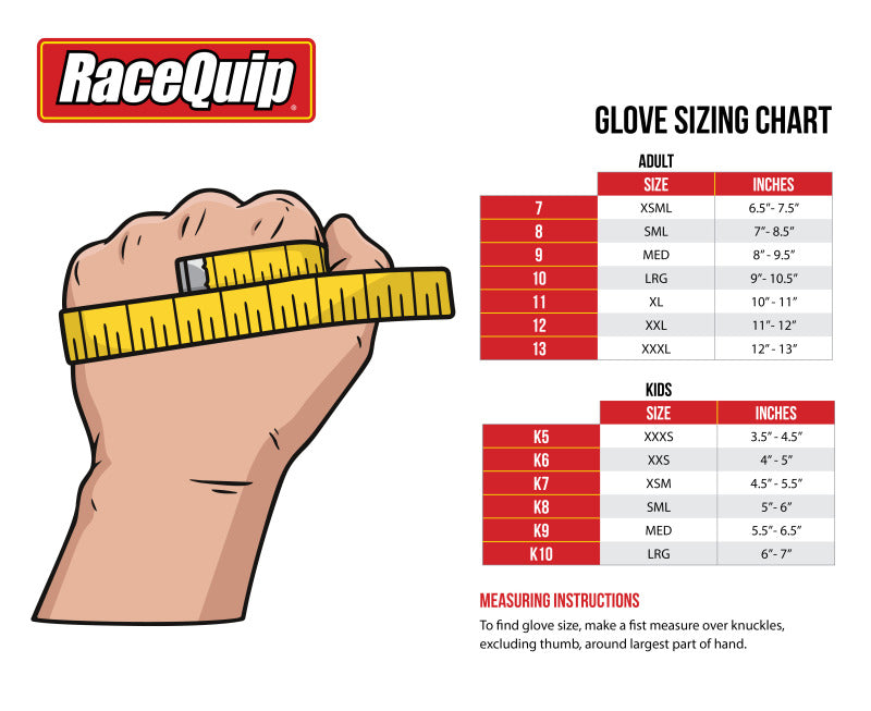RaceQuip Black 2-Layer SFI-5 Glove - XL
