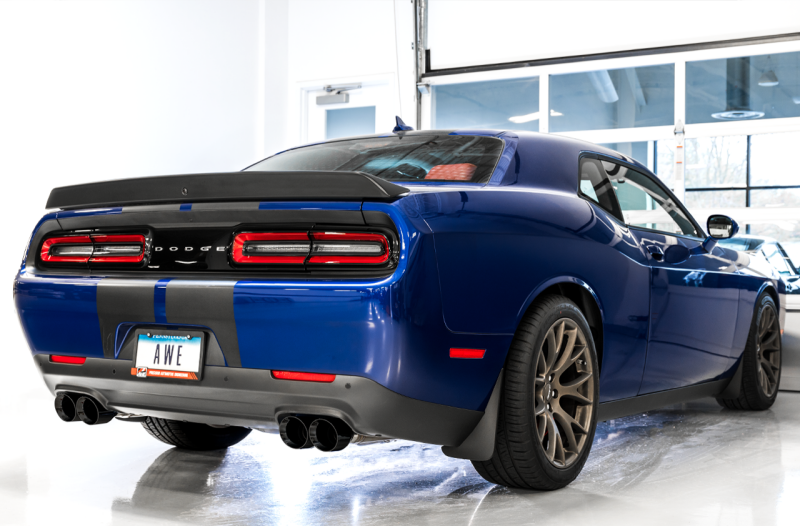 AWE Tuning 2015+ Dodge Challenger 6.4L/6.2L SC Track Edition Exhaust - Quad Diamond Black Tips