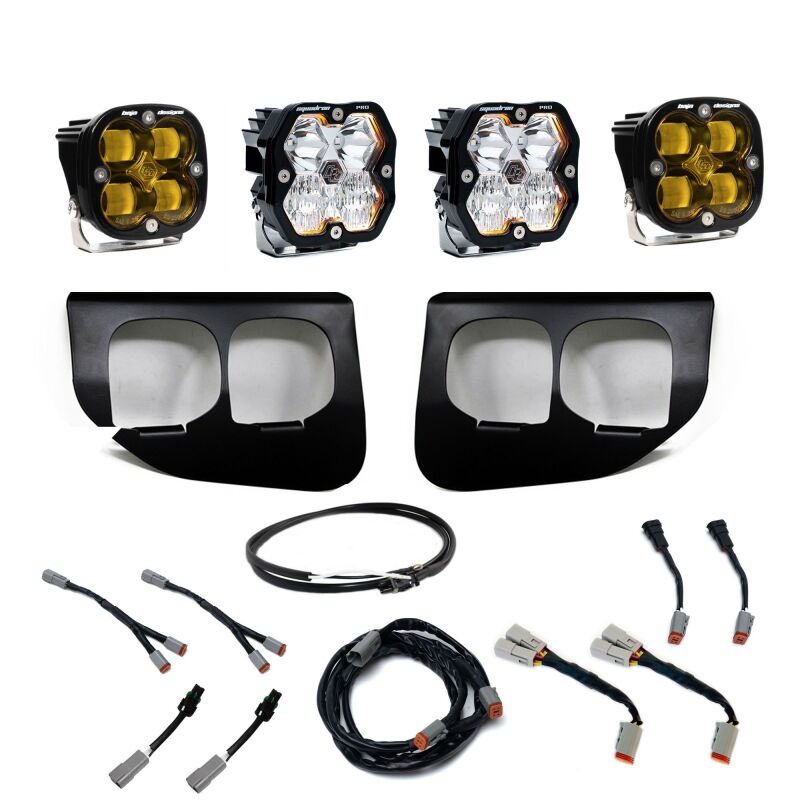 Baja Designs 20-22 Ford SD Squadron Pro/SAE 2.0 Fog Pocket Kit Upfitter (SAE Fog) - Baja Amber