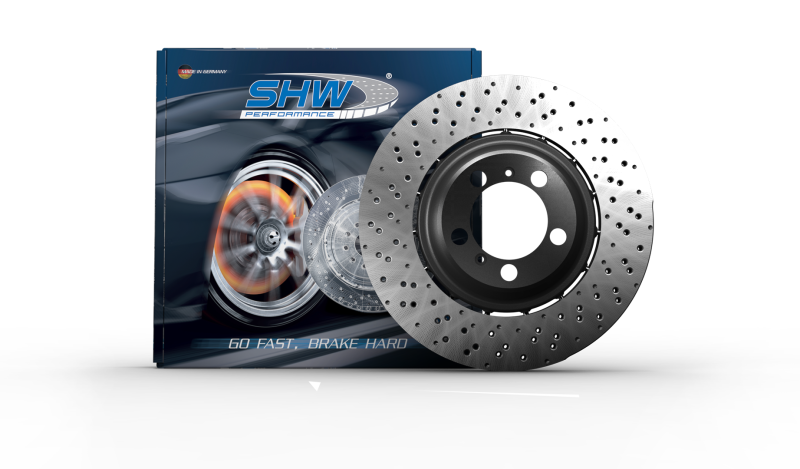 SHW 18-19 Porsche 911 Carrera 4 GTS w/o Ceramics Right Front Drill-Dimp LW Brake Rotor (9P1615302)