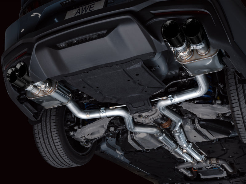 AWE 2024 Ford Mustang GT Fastback S650 RWD SwitchPath Cat-Back Exhaust w/ Quad Diamond Black Tips