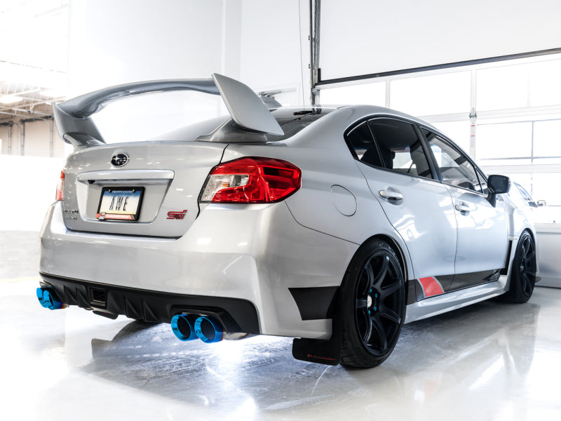 AWE Tuning 12-14 Subaru WRX STI Sedan Track Edition Exhaust - Vapor Blue Quad Tips (102mm)