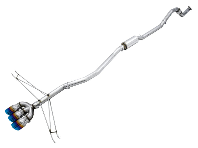 AWE 17-20 Honda Civic Si Track Edition Triple Vapor Blue Exhaust w/ Front Pipe