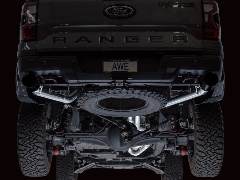 AWE 2024+ Ford Ranger Raptor 3.0L Switchpath Cat-Back Exhaust - Diamond Black Tips